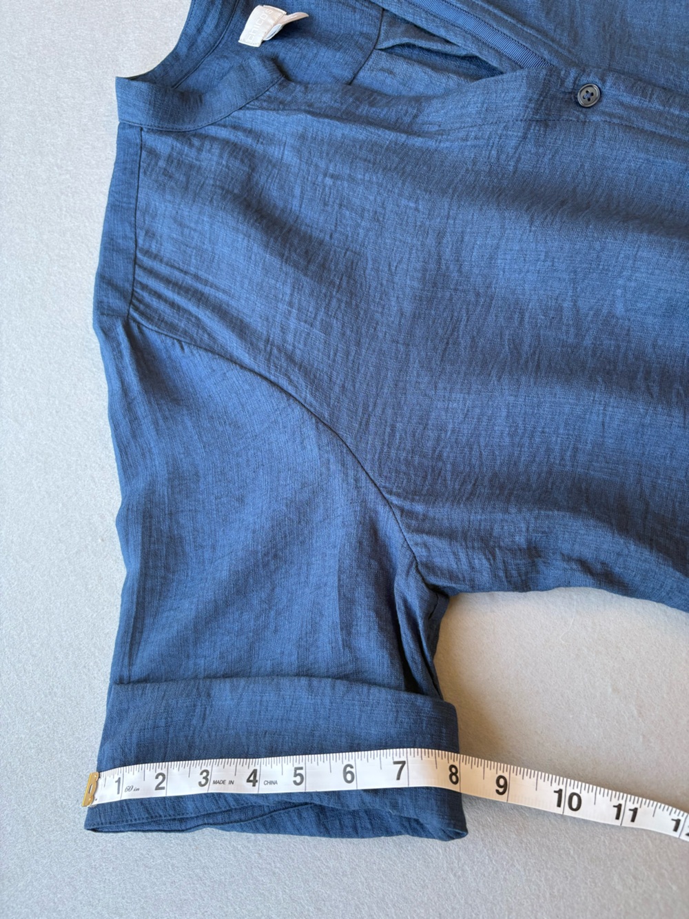 Chico's Casual Rayon Navy Button-Down Tunic sz XL Lightweight Coastal Grandma - Picture 8 of 9